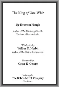 The King of Gee-Whiz — Emerson Hough cover