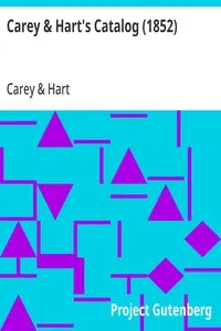 Carey & Hart's Catalog (1852) — Carey & Hart cover