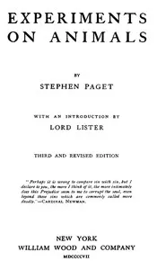 Experiments on Animals — Stephen Paget cover