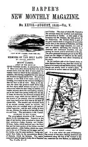 Harper's New Monthly Magazine, No. XXVII, August 1852, Vol. V cover