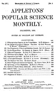 Appletons' Popular Science Monthly, December 1898: Volume LIV, No. 2, December 1898 — Various cover
