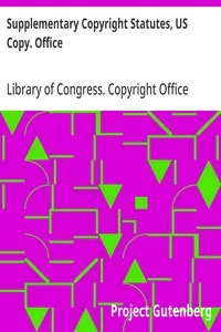 Supplementary Copyright Statutes, US Copy. Office — Library of Congress. Copyright Office cover