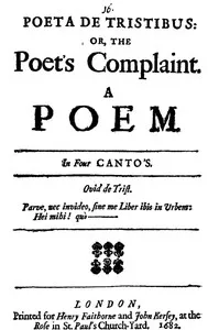 Poeta de Tristibus; Or, The Poet's Complaint — Anonymous cover