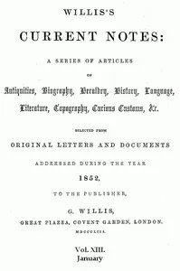 Willis's Current Notes, No. 13, January 1852 — Anonymous cover