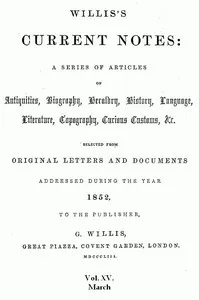 Willis's Current Notes, No. 15, March 1852 — Anonymous cover
