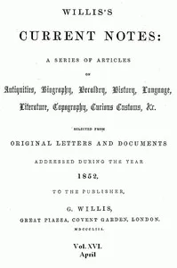 Willis's Current Notes, No. 16, April 1852 — Anonymous cover