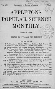 Appletons' Popular Science Monthly, March 1899: Volume LIV, No. 5, March 1899 cover