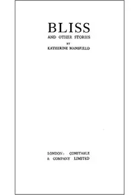 Bliss, and other stories — Katherine Mansfield cover