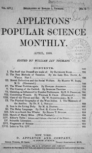 Appletons' Popular Science Monthly, April 1899: Volume LIV, No. 6, April 1899 — Various cover