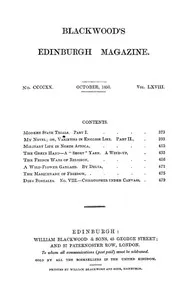 Blackwood's Edinburgh Magazine, Vol. 68, No 420, October 1850 — Various cover