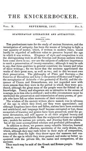 The Knickerbocker, Vol. 10, No. 3, September 1837 — Various cover