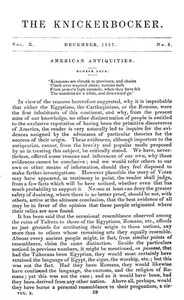 The Knickerbocker, Vol. 10, No. 6, December 1837 — Various cover