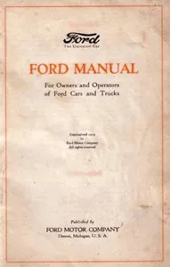 Ford Manual for Owners and Operators of Ford Cars and Trucks (1919) — Ford Motor Company cover