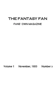 The Fantasy Fan, November 1933: The Fans' Own Magazine — Various cover