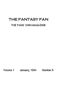 The Fantasy Fan, January 1934: The Fans' Own Magazine — Various cover