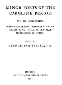 Minor Poets of the Caroline Period, Vol. III — Anonymous cover