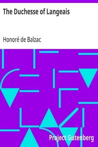The Duchesse of Langeais — Honoré de Balzac cover