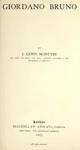 Giordano Bruno — J. Lewis (James Lewis) McIntyre cover