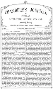 Chambers's Journal of Popular Literature, Science, and Art, No. 689: March 10, 1877 — Various cover