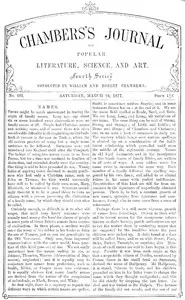 Chambers's Journal of Popular Literature, Science, and Art, No. 691: March 24, 1877 — Various cover