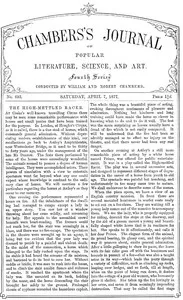 Chambers's Journal of Popular Literature, Science, and Art, No. 693: April 7, 1877 — Various cover
