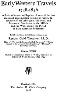 Maximilian, Prince of Wied's, Travels in the Interior of North America, 1832-1834, part 2 — Maximilian, Prinz von Wied cover