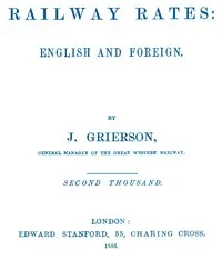 Railway Rates: English and Foreign cover