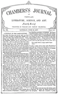 Chambers's Journal of Popular Literature, Science, and Art, No. 703: June 16, 1877 — Various cover