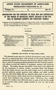 Information for the Guidance of Field Men and Cooperators of the Bureau of Biological Survey Engaged in the Control of Injurious Rodents and Predatory Animals — Stanley Paul Young cover