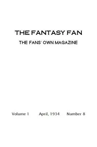 The Fantasy Fan, April 1934: The Fan's Own Magazine — Various cover