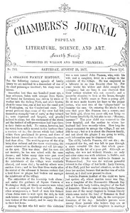 Chambers's Journal of Popular Literature, Science, and Art, No. 713, August 25, 1877 — Various cover