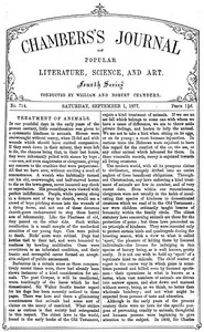 Chambers's Journal of Popular Literature, Science, and Art, No. 714: September 1, 1877 — Various cover