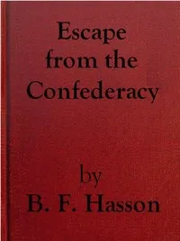 Escape from the Confederacy — Benjamin F. Hasson cover