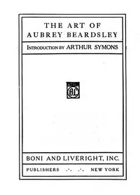 The Art of Aubrey Beardsley — Arthur Symons cover
