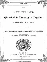 The New England Historical & Genealogical Register, Vol. 1, No. 3, July 1847 — Various cover