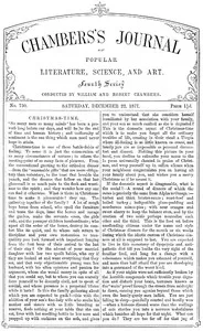 Chambers's Journal of Popular Literature, Science, and Art, No. 730: December 22, 1877 — Various cover