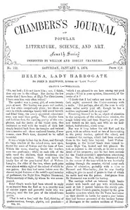 Chambers's Journal of Popular Literature, Science, and Art, No. 732: January 5, 1878 — Various cover