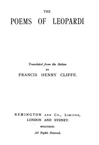 The poems of Leopardi — Giacomo Leopardi cover