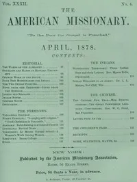The American Missionary — Volume 32, No. 04, April 1878 — Various cover
