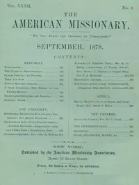 The American Missionary — Volume 32, No. 09, September, 1878 — Various cover