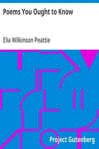 Poems You Ought to Know — Elia Wilkinson Peattie cover