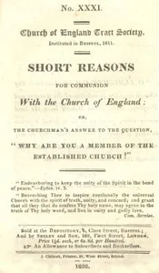 Short Reasons for Communion with the Church of England: Or, The Churchman's answer to the question, "Why are you a Member of the Established Church?" — Thomas Tregenna Biddulph cover