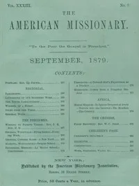 The American Missionary — Volume 33, No. 09, September, 1879 — Various cover
