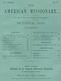 The American Missionary — Volume 33, No. 10, October, 1879 — Various cover