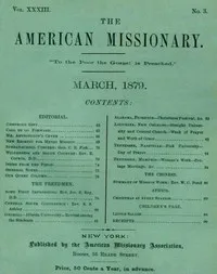 The American Missionary — Vol. 33, No. 3, March, 1879 — Various cover