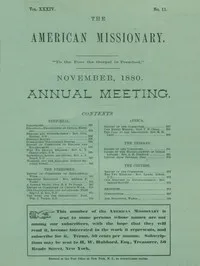 The American Missionary, Volume 34, No. 11, November 1880 — Various cover