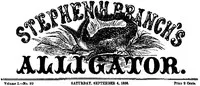 Stephen H. Branch's Alligator, Vol. 1 no. 20, September 4, 1858 — Anonymous cover