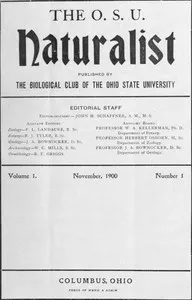The O. S. U. Naturalist, Vol. 1, No. 1, November, 1900 — Ohio State University. Biological Club cover