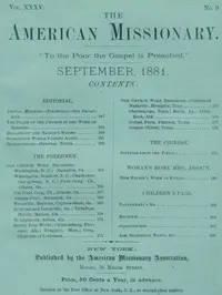 The American Missionary — Volume 35, No. 9, September, 1881 — Various cover