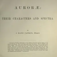 Auroræ: Their Characters and Spectra — J. Rand Capron cover
